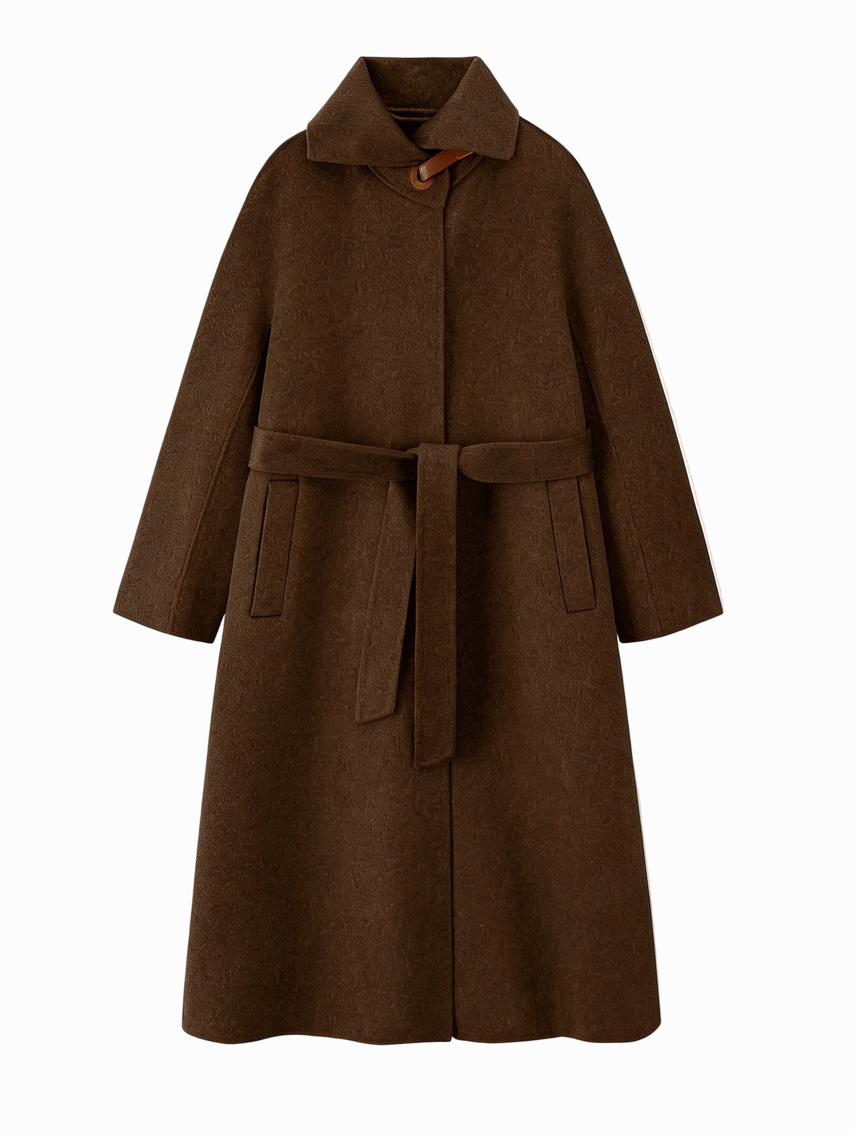 Lace-Up Lapel 100% Cashmere Long Coat | Premium Cashmere | Luxury