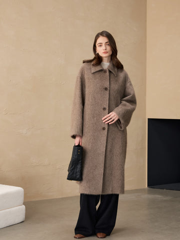 Lapel Single Breasted Long Coat