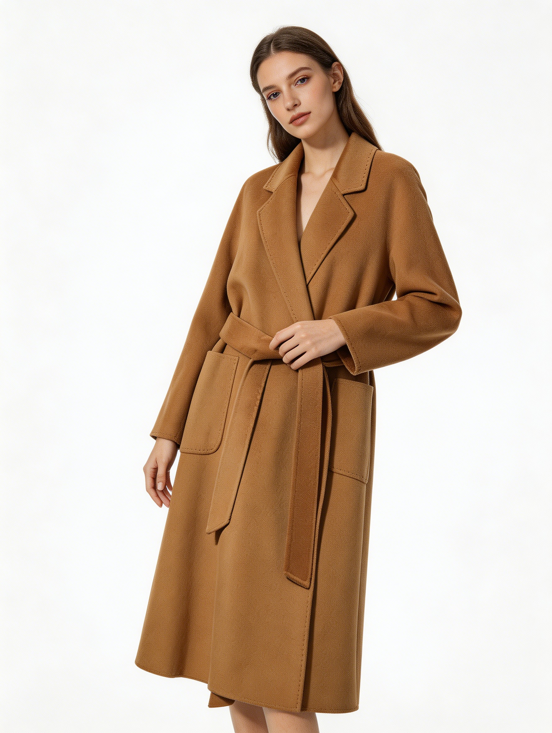 Luxury 100% Cashmere Bathrobe Style Long Coat | Elegant Wrap Outerwear - Luxury Cashmere Outerwear by CEID - Image 15