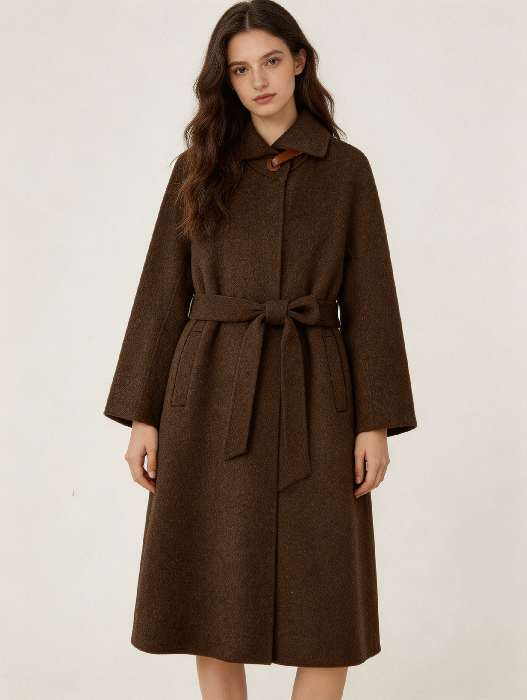 Lace-Up Lapel 100% Cashmere Long Coat | Premium Cashmere | Luxury Coat | CEID Fashion - Luxury Cashmere Outerwear by CEID - Image 4