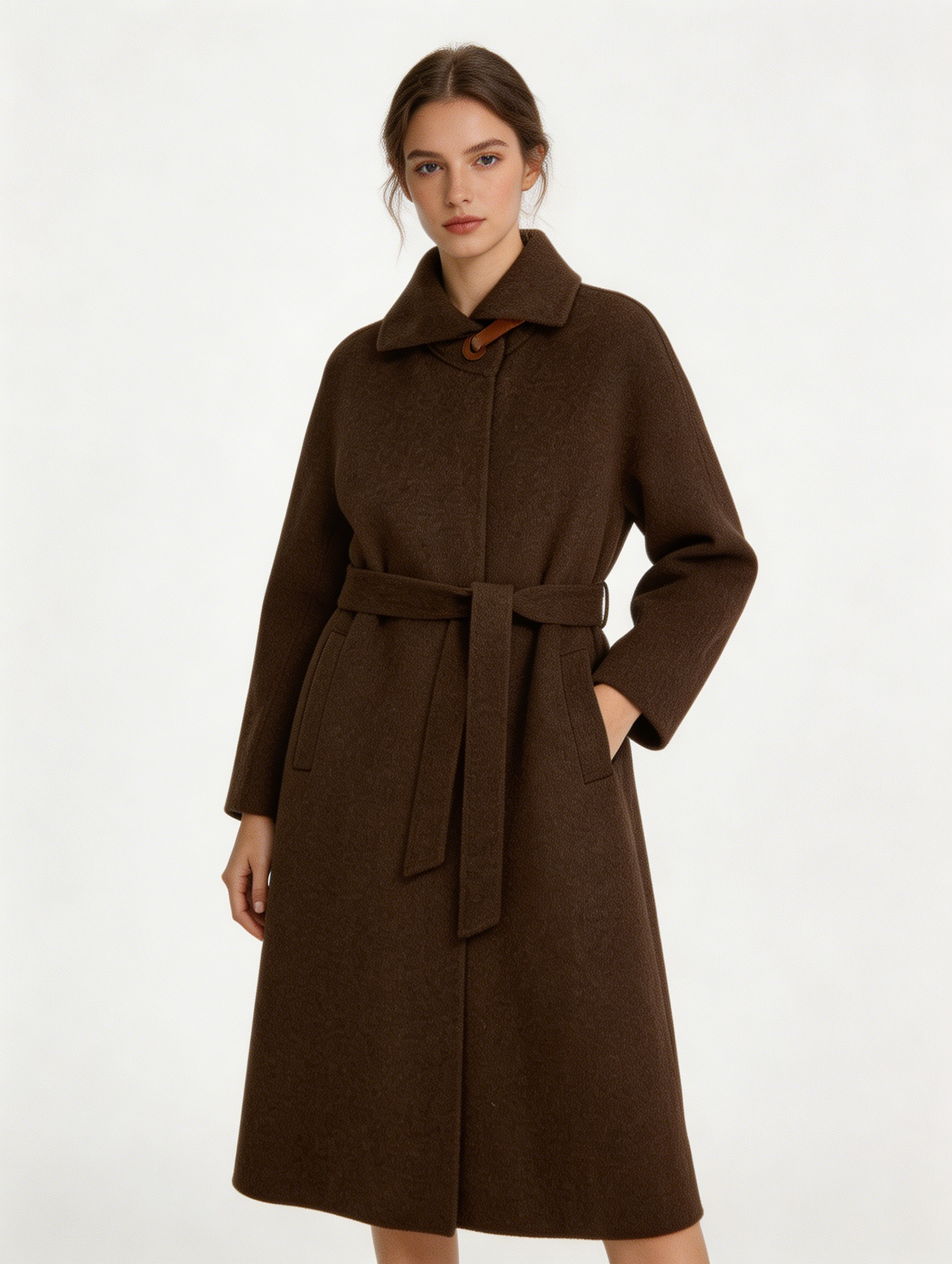 Lace-Up Lapel 100% Cashmere Long Coat | Premium Cashmere | Luxury Coat | CEID Fashion - Luxury Cashmere Outerwear by CEID - Image 5