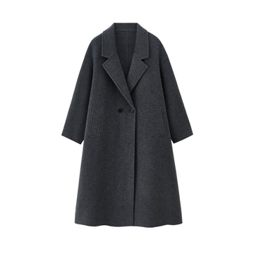 Suit Collar Long Wool Camel Hair Blend Coat | Premium Wool | Luxury Coat | CEID Fashion - Luxury Wool Outerwear by CEID - Image 1