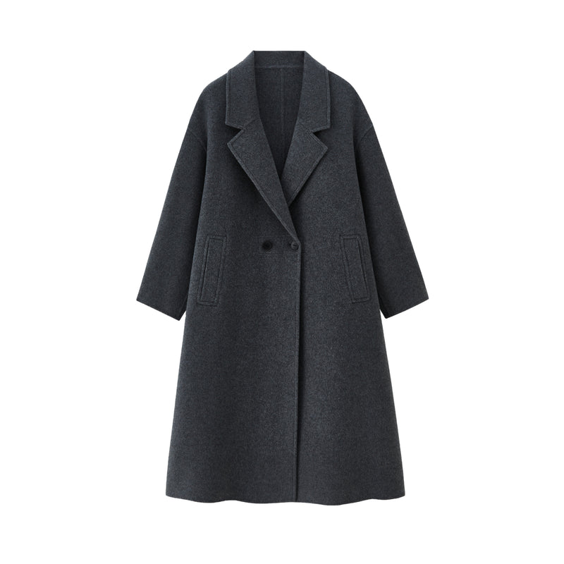 Suit Collar Long Wool Camel Hair Blend Coat | 14.5μm Ultra-Fine Luxury | CEID Authority