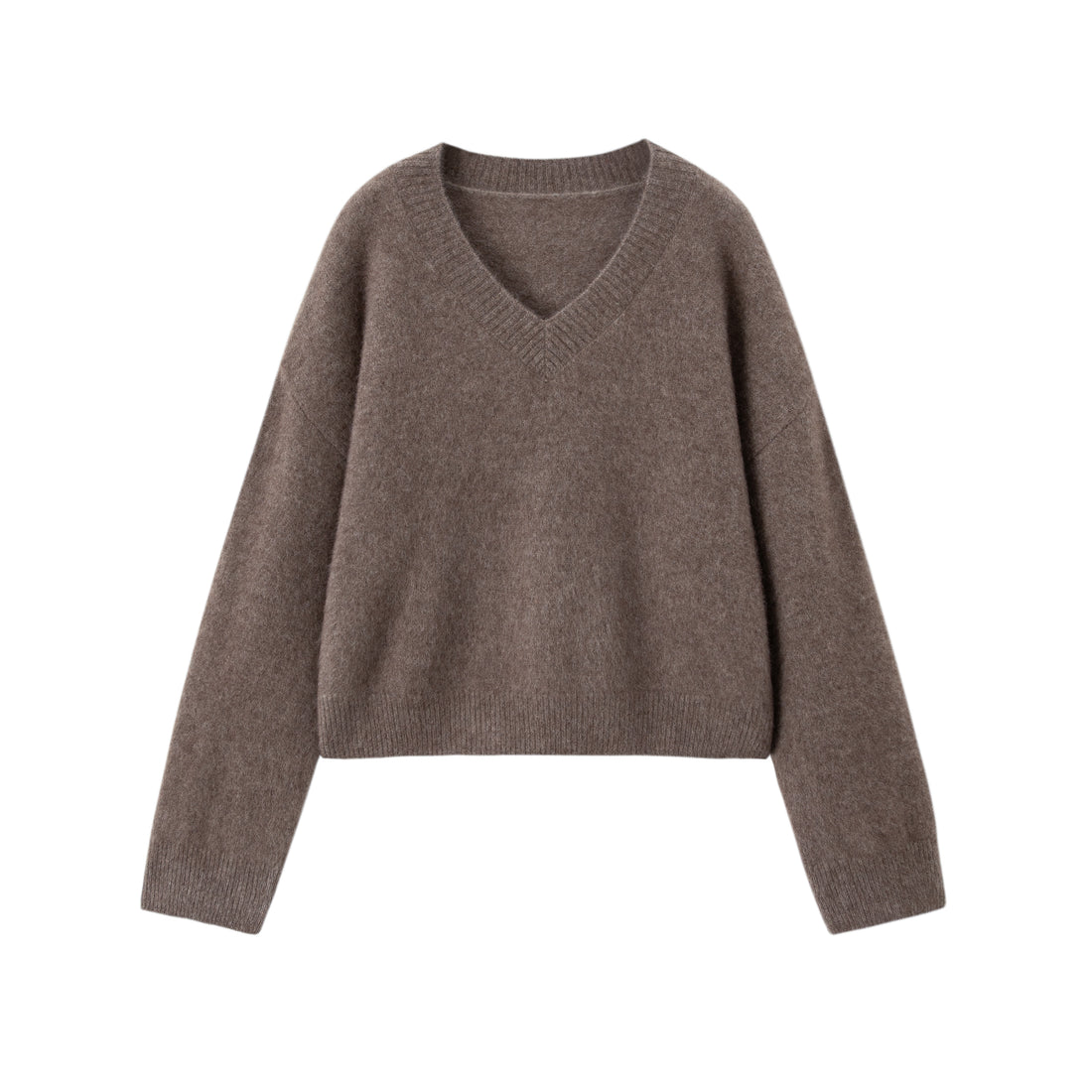 Cashmere Blend Brushed V-Neck Short Sleeve Sweater | Premium Cashmere | Cashmere Knitwear | CEID Fashion - Luxury Cashmere Outerwear by CEID - Image 1