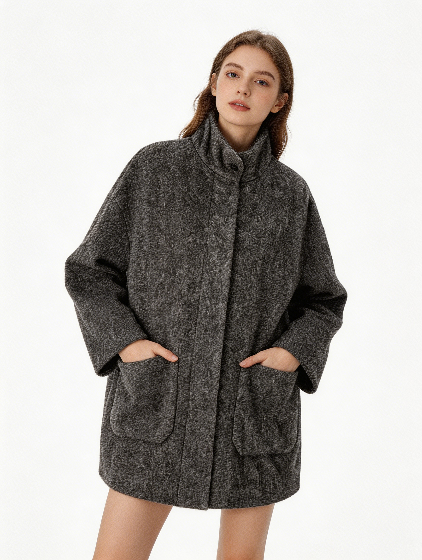 100% Cashmere Stand-Up Collar Mid-Length Coat | Premium Cashmere | Luxury Coat | CEID Fashion - Luxury Cashmere Outerwear by CEID - Image 3