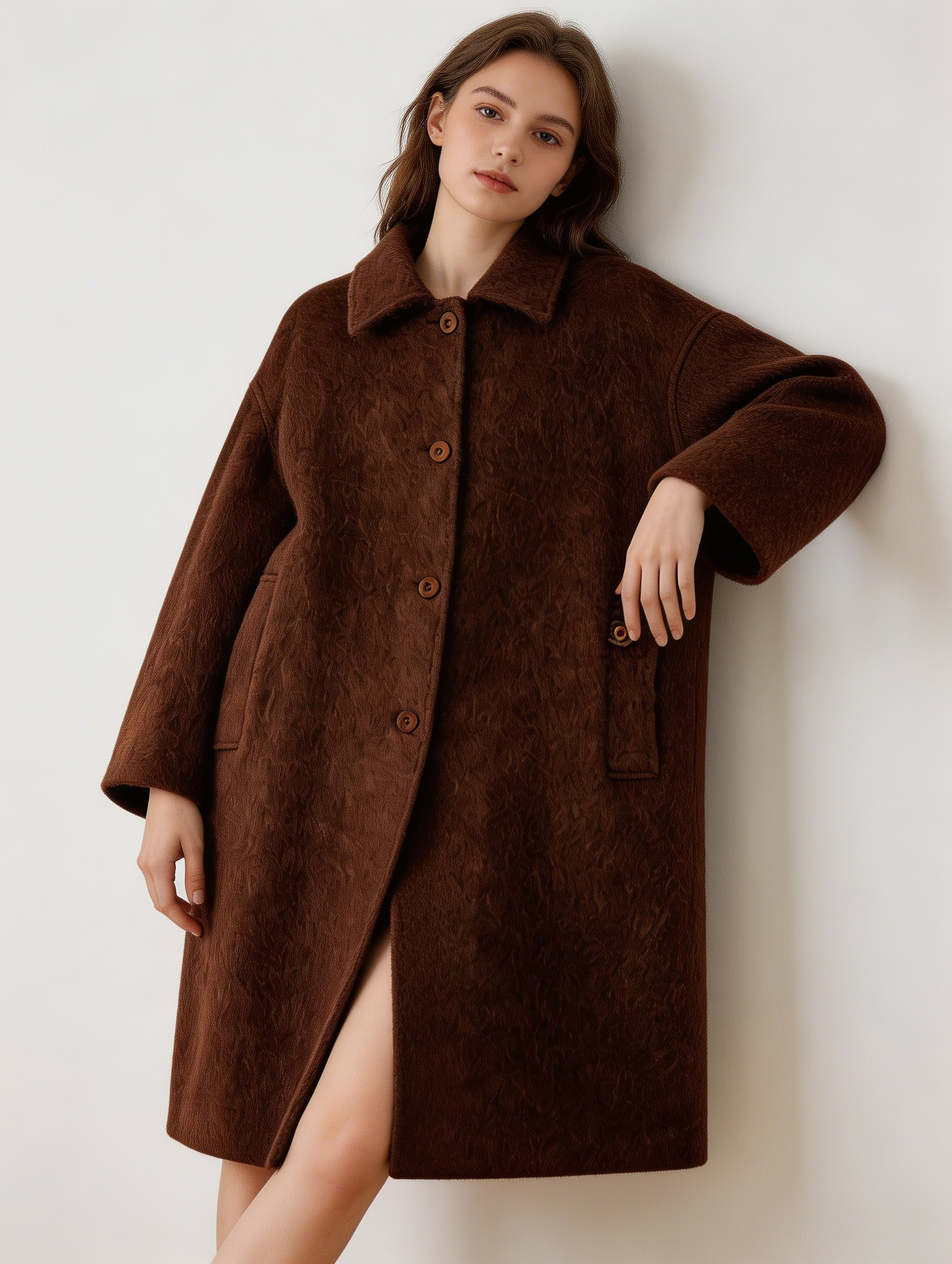 Luxury 100% Cashmere Lapel Single Breasted Long Coat | Elegant Outerwear | CEID Fashion - Luxury Cashmere Outerwear by CEID - Image 10