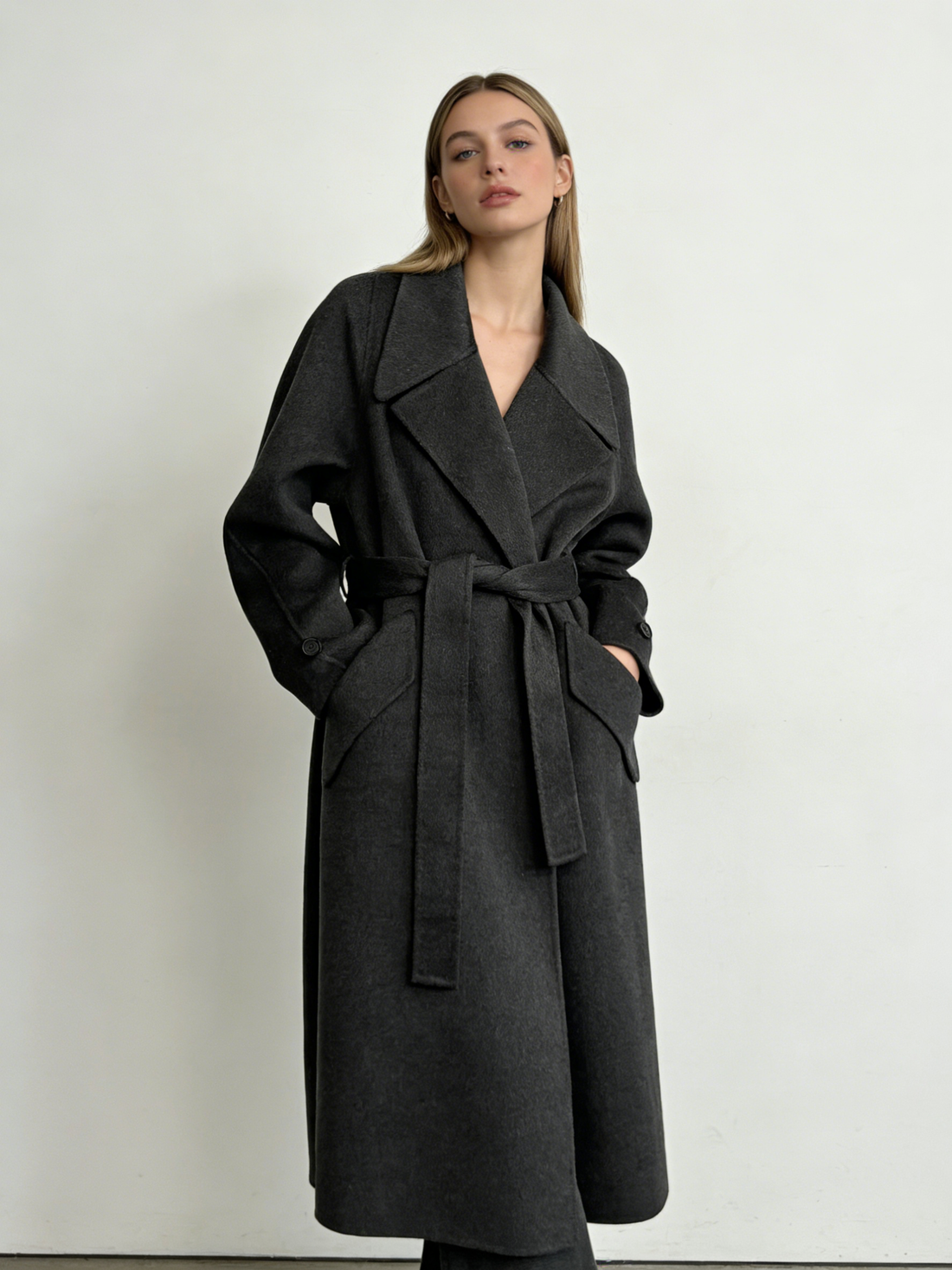 Suit Collar 100% Cashmere Long Coat | Premium Cashmere | Luxury Coat | CEID Fashion - Luxury Cashmere Outerwear by CEID - Image 1