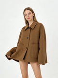 Simple Luxury Small Lapel Short Cashmere Coat | Premium Cashmere | Luxury Coat | Luxury Outerwear | CEID Fashion - Luxury Cashmere Outerwear by CEID - Image 2