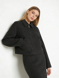 Wool Silk Blend Retro Cropped Coat | Premium Wool | Luxury Coat | CEID Fashion - Luxury Wool Outerwear by CEID - Image 2