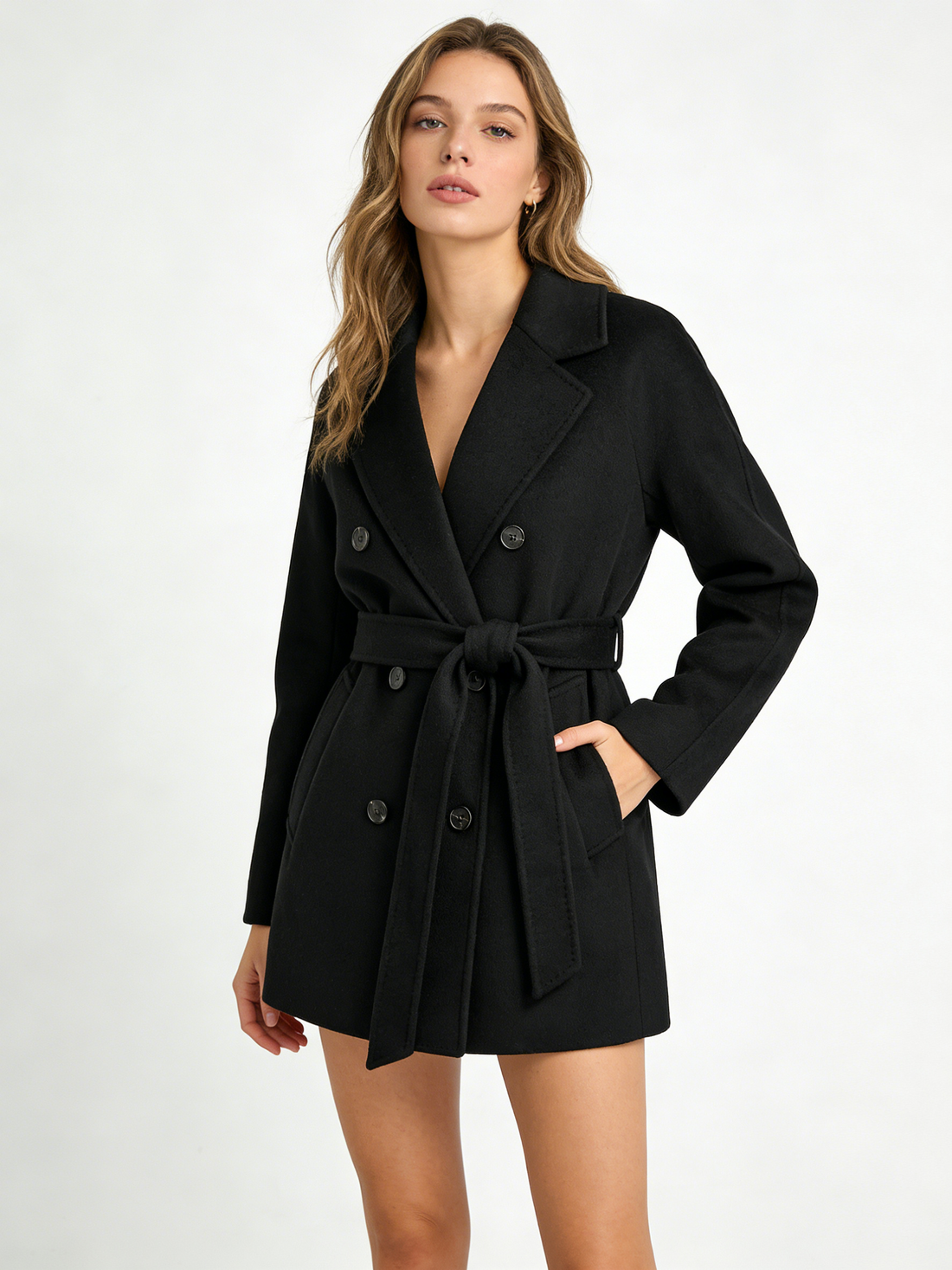 Premium 100% Cashmere Double Breasted Blazer Collar Coat | Business Chic Outerwear | CEID Fashion - Luxury Cashmere Outerwear by CEID - Image 1