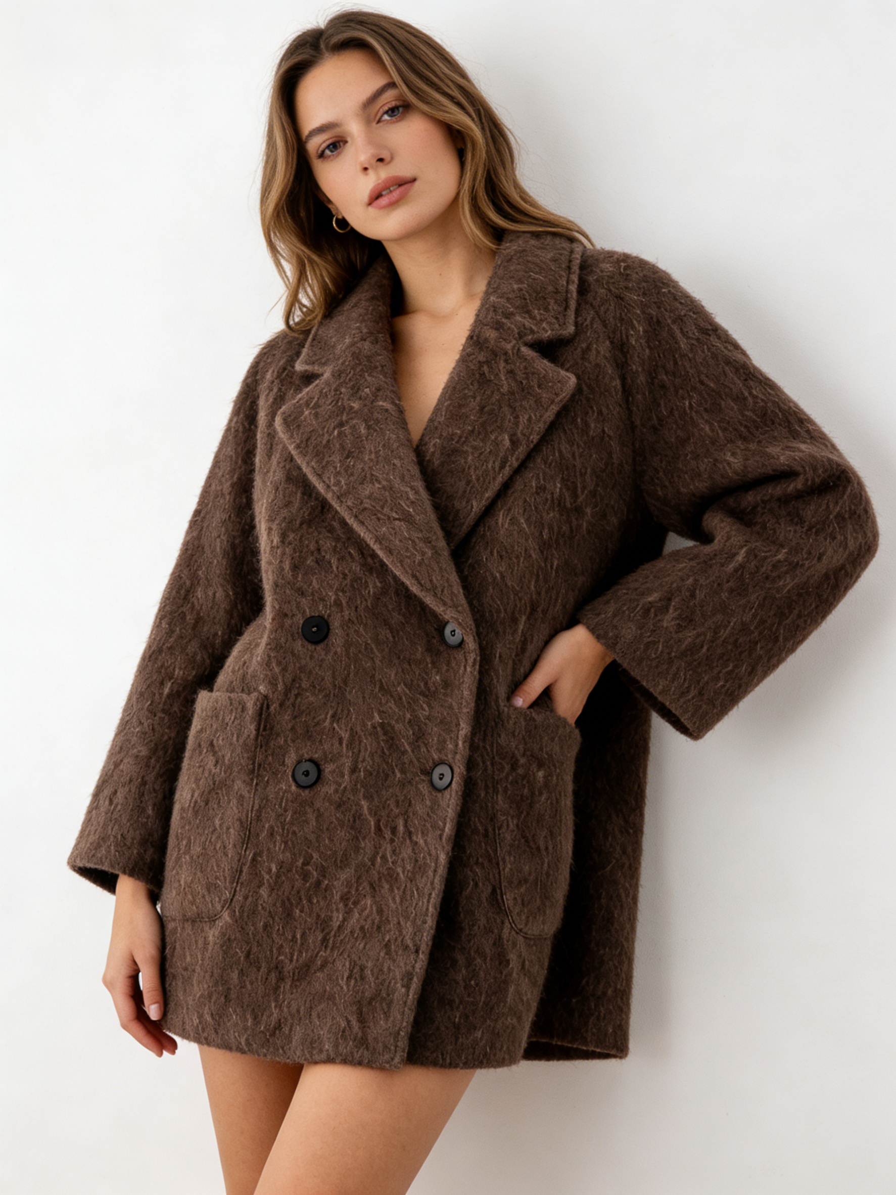 Double Breasted Suit Collar Short Coat | Luxury Coat | CEID Fashion - Luxury Wool Outerwear by CEID - Image 2