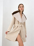 100% Cashmere Mid-Length Coat with Mink Collar | Luxury Winter Outerwear - Luxury Cashmere Outerwear by CEID - Image 3