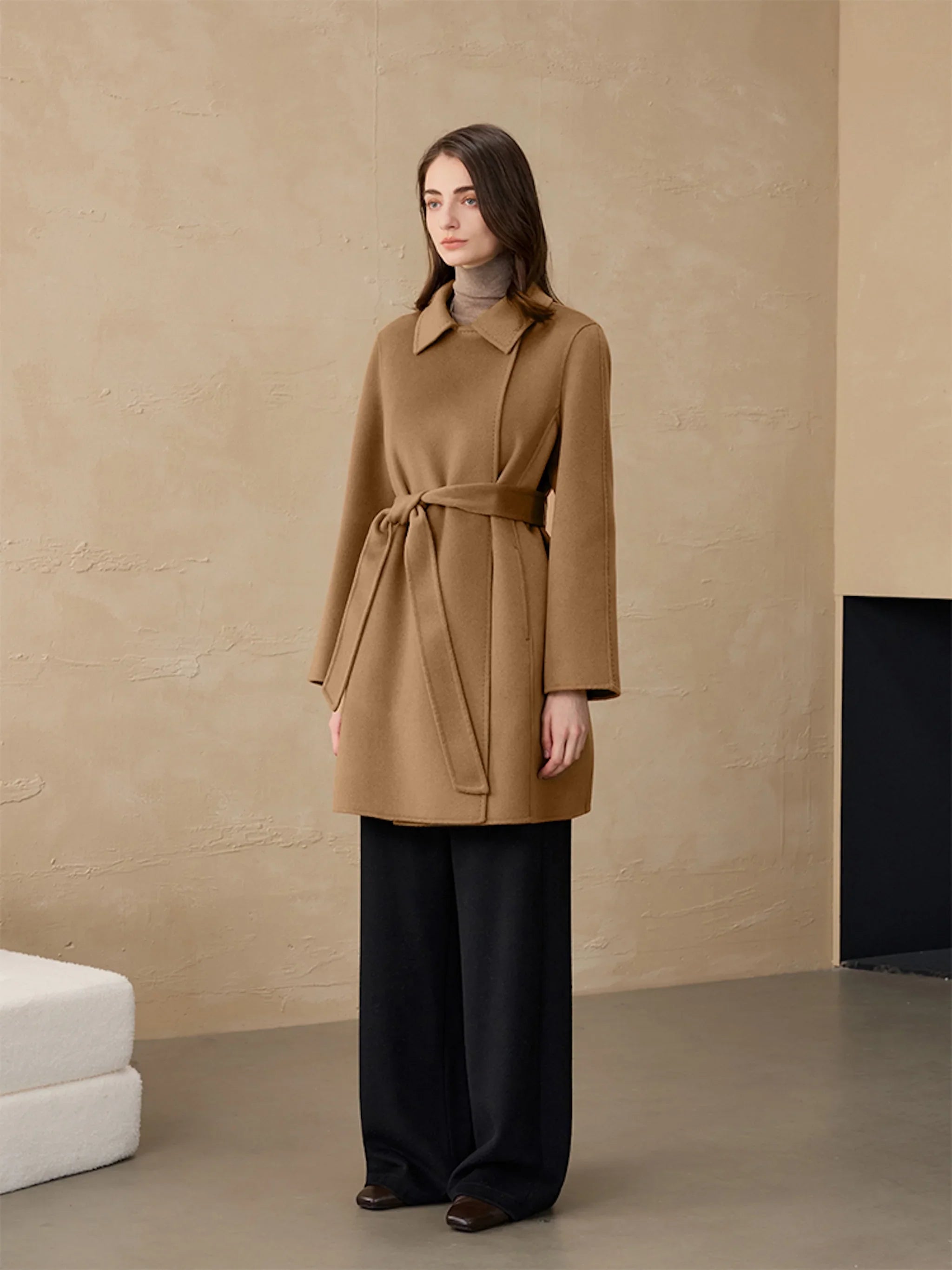 14.5μm Baby Cashmere Double-Faced Tweed Multi-Wear Coat
