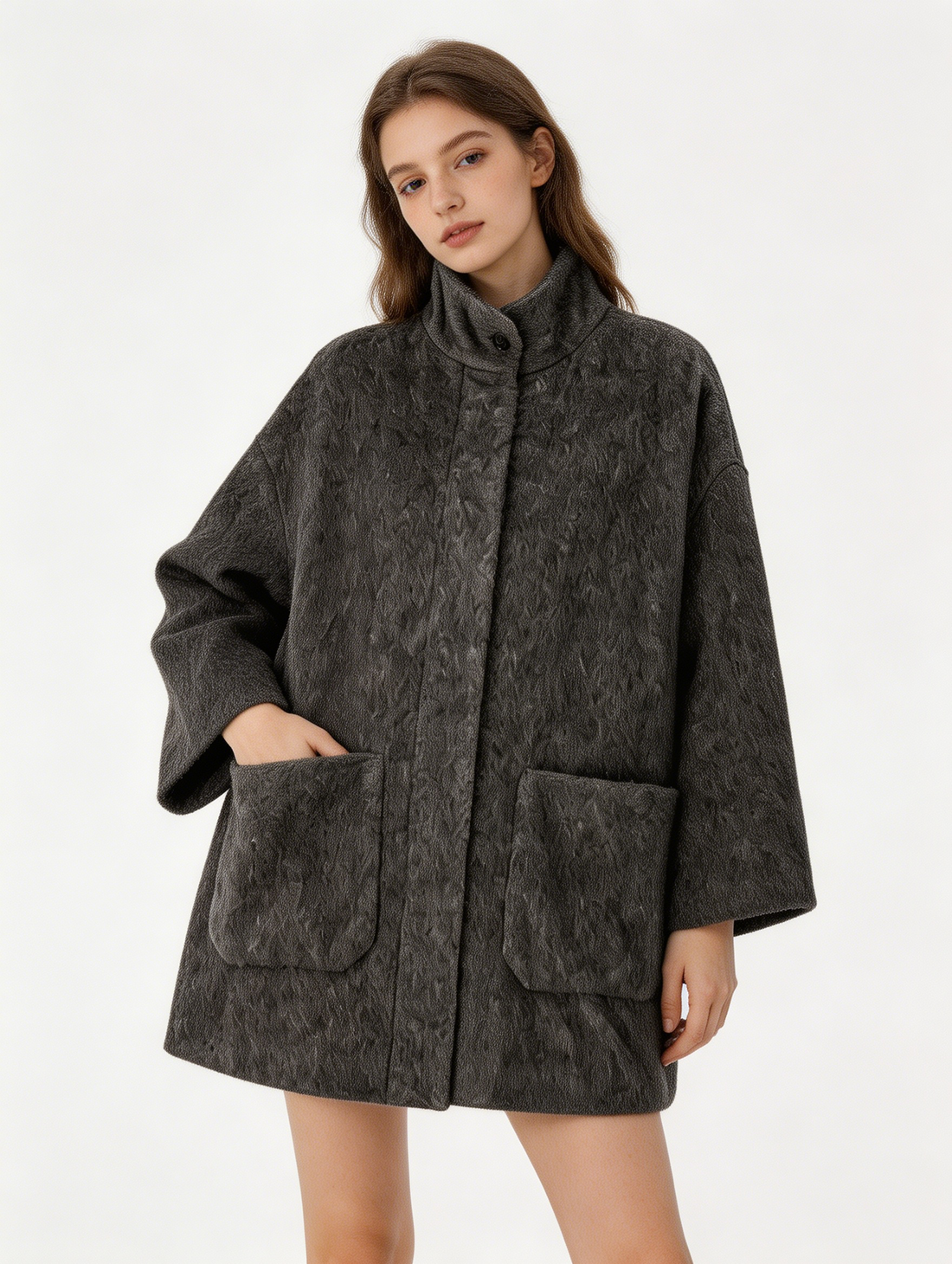 100% Cashmere Stand-Up Collar Mid-Length Coat | Premium Cashmere | Luxury Coat | CEID Fashion - Luxury Cashmere Outerwear by CEID - Image 1