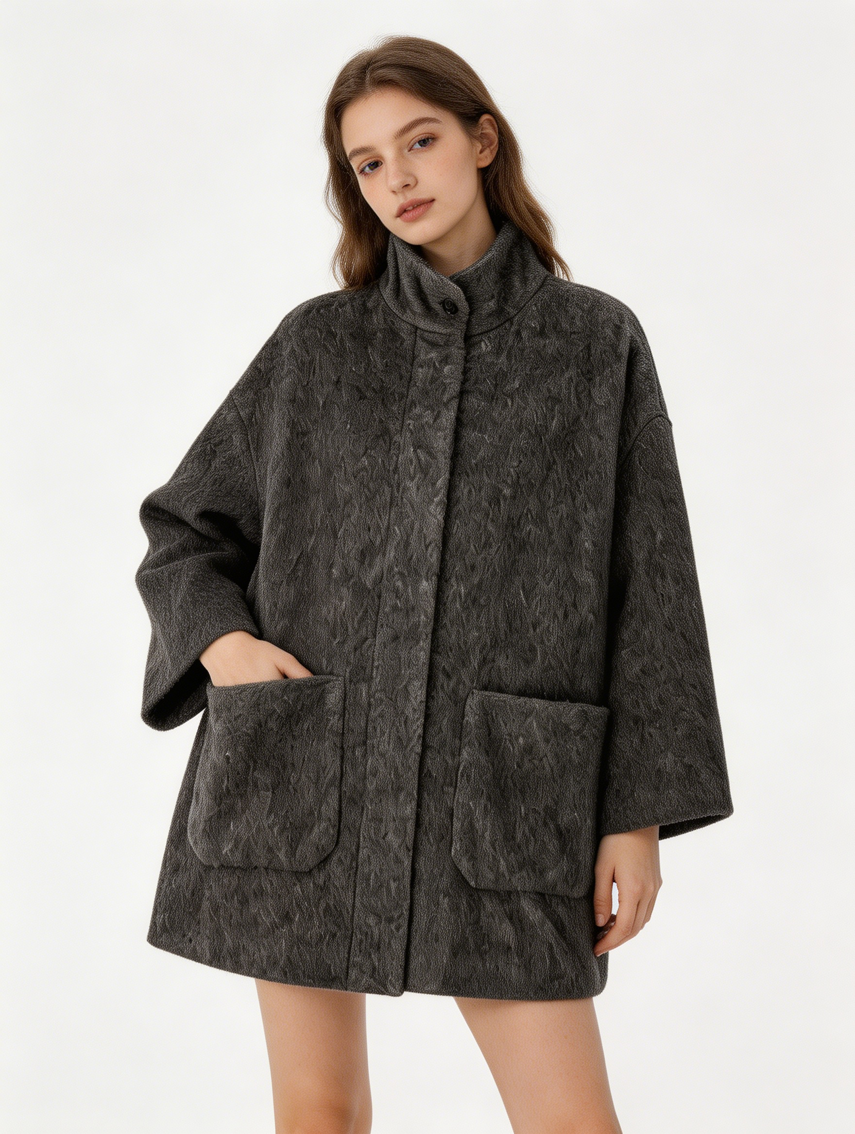 100% Cashmere Stand-Up Collar Mid-Length Coat | Premium Cashmere | Luxury Coat | CEID Fashion - Luxury Cashmere Outerwear by CEID - Image 2