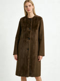 Round Neck Long Mink Cashmere Coat | Premium Cashmere | Luxury Coat | CEID Fashion - Luxury Cashmere Outerwear by CEID - Image 4