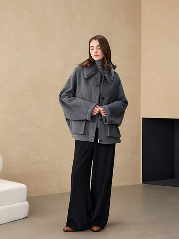 狐狸毛领短款拉链大衣