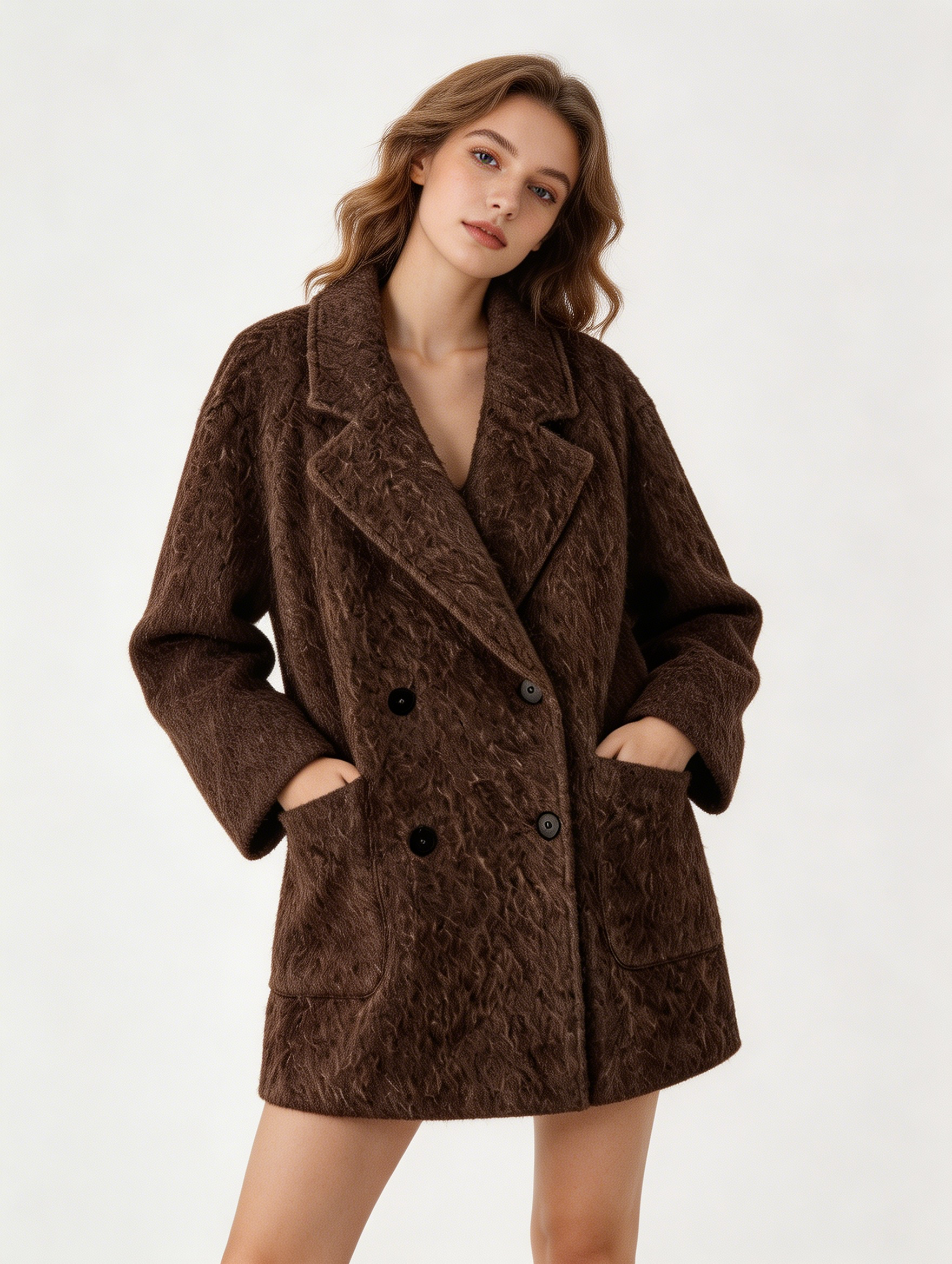 Premium 100% Cashmere Double Breasted Mid-Length Coat | Modern Outerwear | CEID Fashion - Luxury Cashmere Outerwear by CEID - Image 2