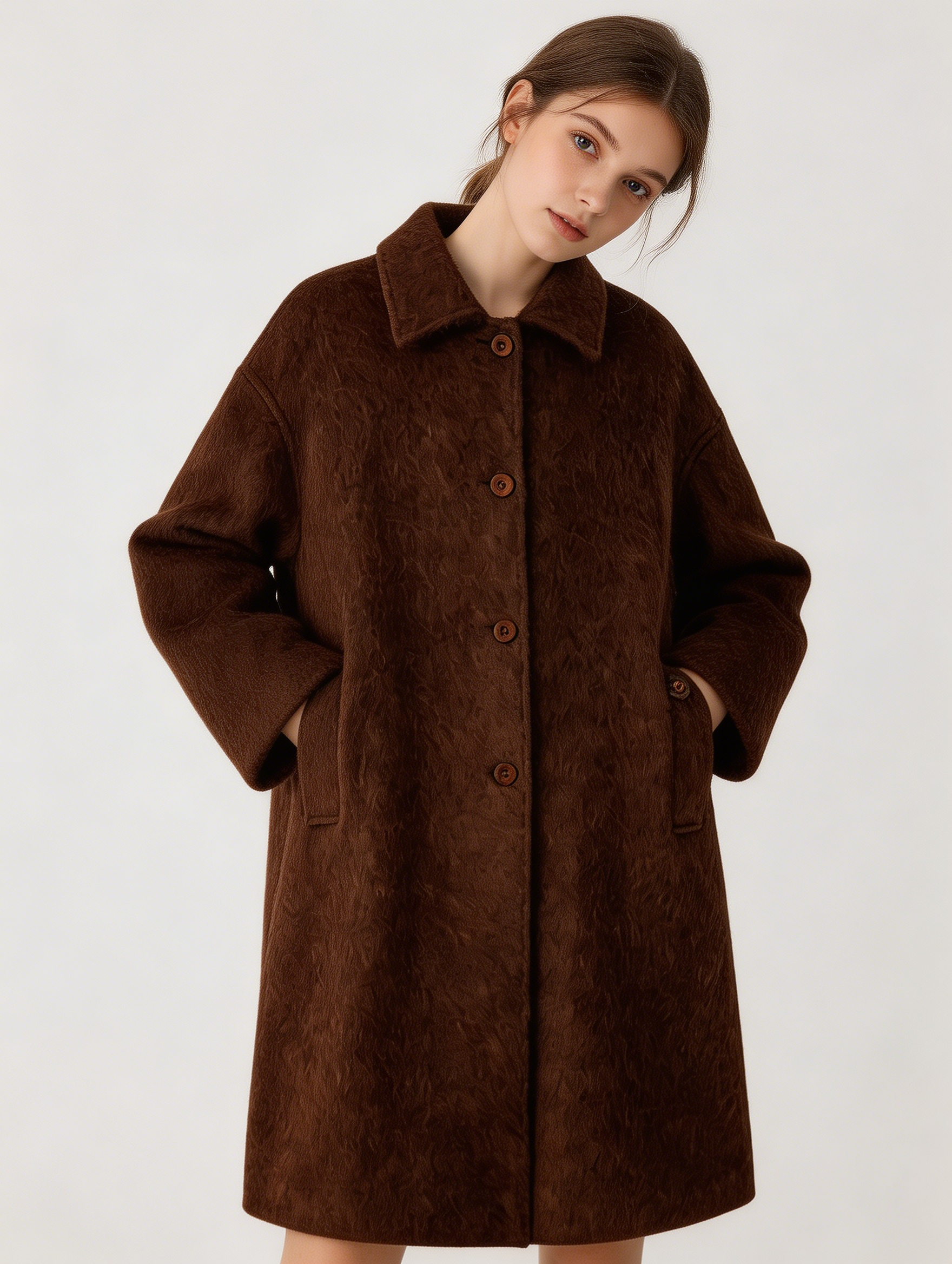 Luxury 100% Cashmere Lapel Single Breasted Long Coat | Elegant Outerwear | CEID Fashion - Luxury Cashmere Outerwear by CEID - Image 4