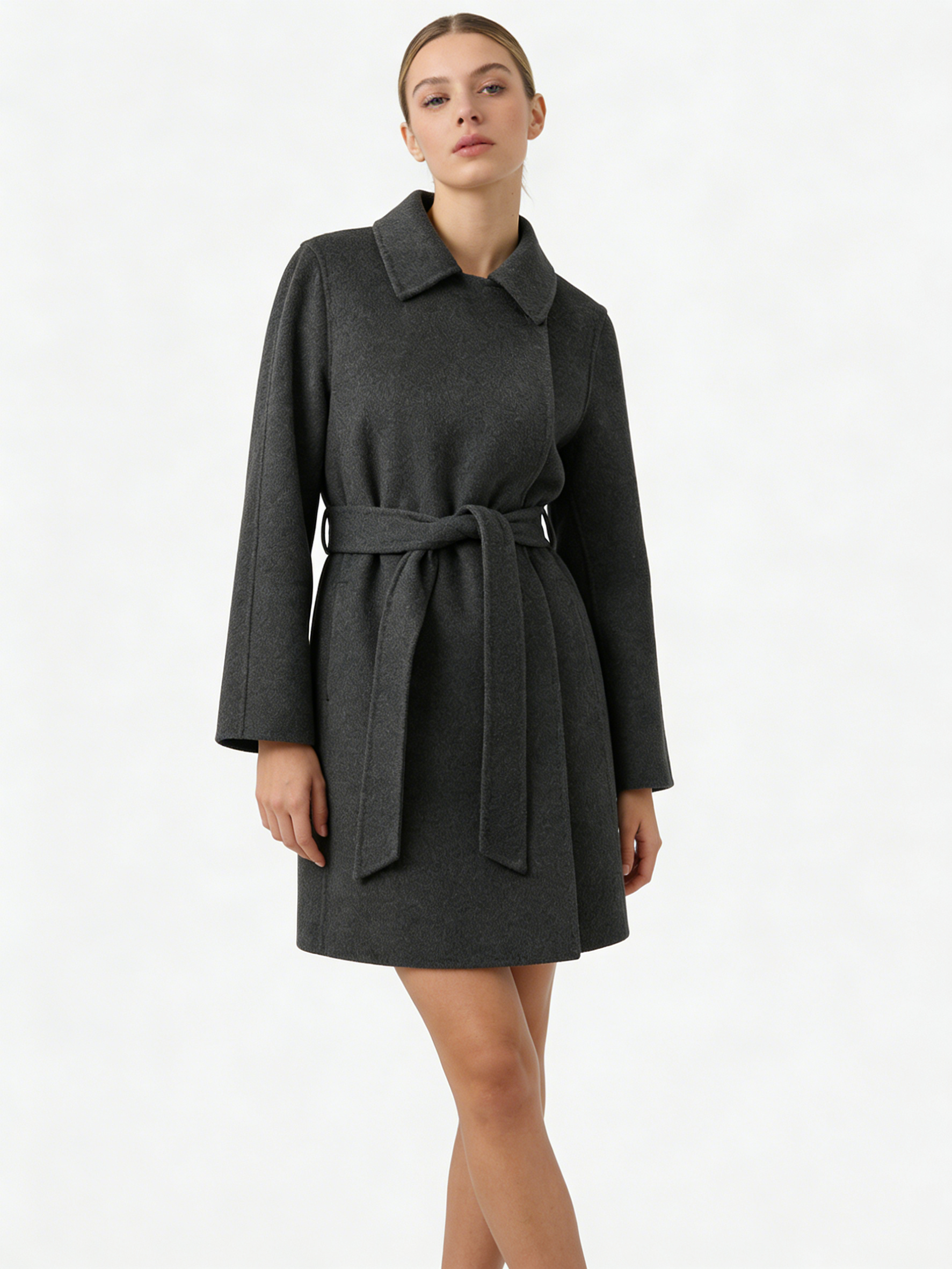 Short Double-Faced Tweed Multi-Wear Coat | Luxury Coat | CEID Fashion - Luxury Wool Outerwear by CEID - Image 4