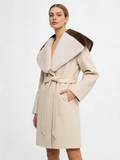 100% Cashmere Mid-Length Coat with Mink Collar | Luxury Winter Outerwear - Luxury Cashmere Outerwear by CEID - Image 6