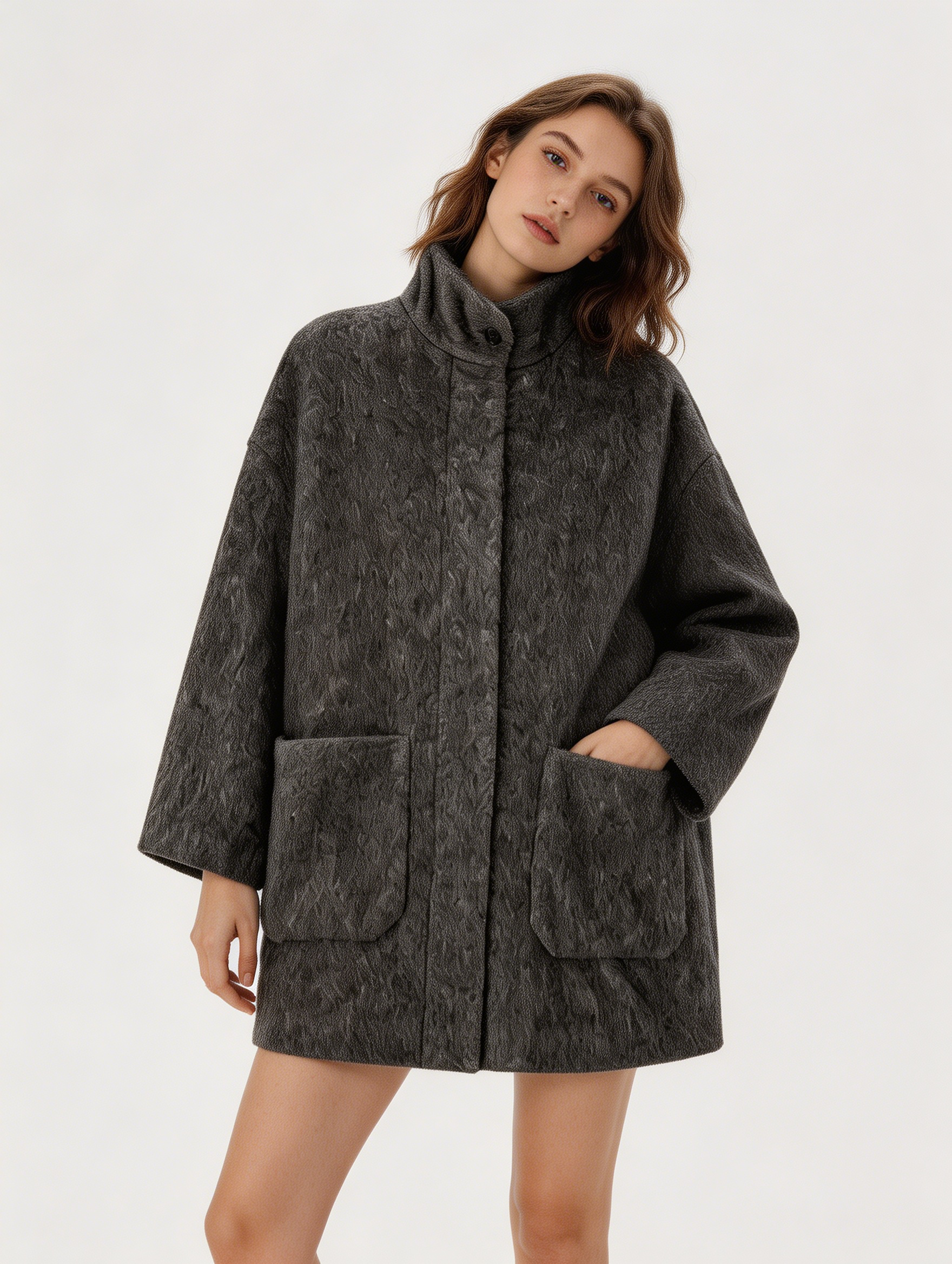 100% Cashmere Stand-Up Collar Mid-Length Coat | Premium Cashmere | Luxury Coat | CEID Fashion - Luxury Cashmere Outerwear by CEID - Image 7