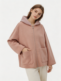 Reversible Wool Zip Coat with Knitted Hood | Premium Wool | Luxury Coat | Cashmere Knitwear | CEID Fashion - Luxury Cashmere Outerwear by CEID - Image 9