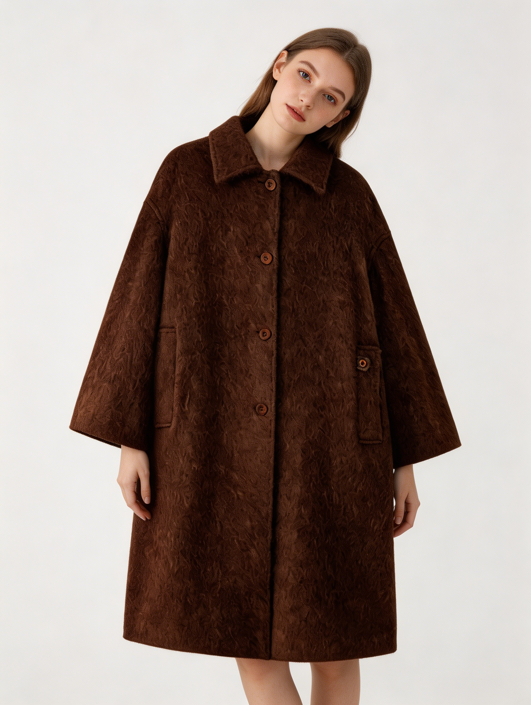 Luxury 100% Cashmere Lapel Single Breasted Long Coat | Elegant Outerwear | CEID Fashion - Luxury Cashmere Outerwear by CEID - Image 3