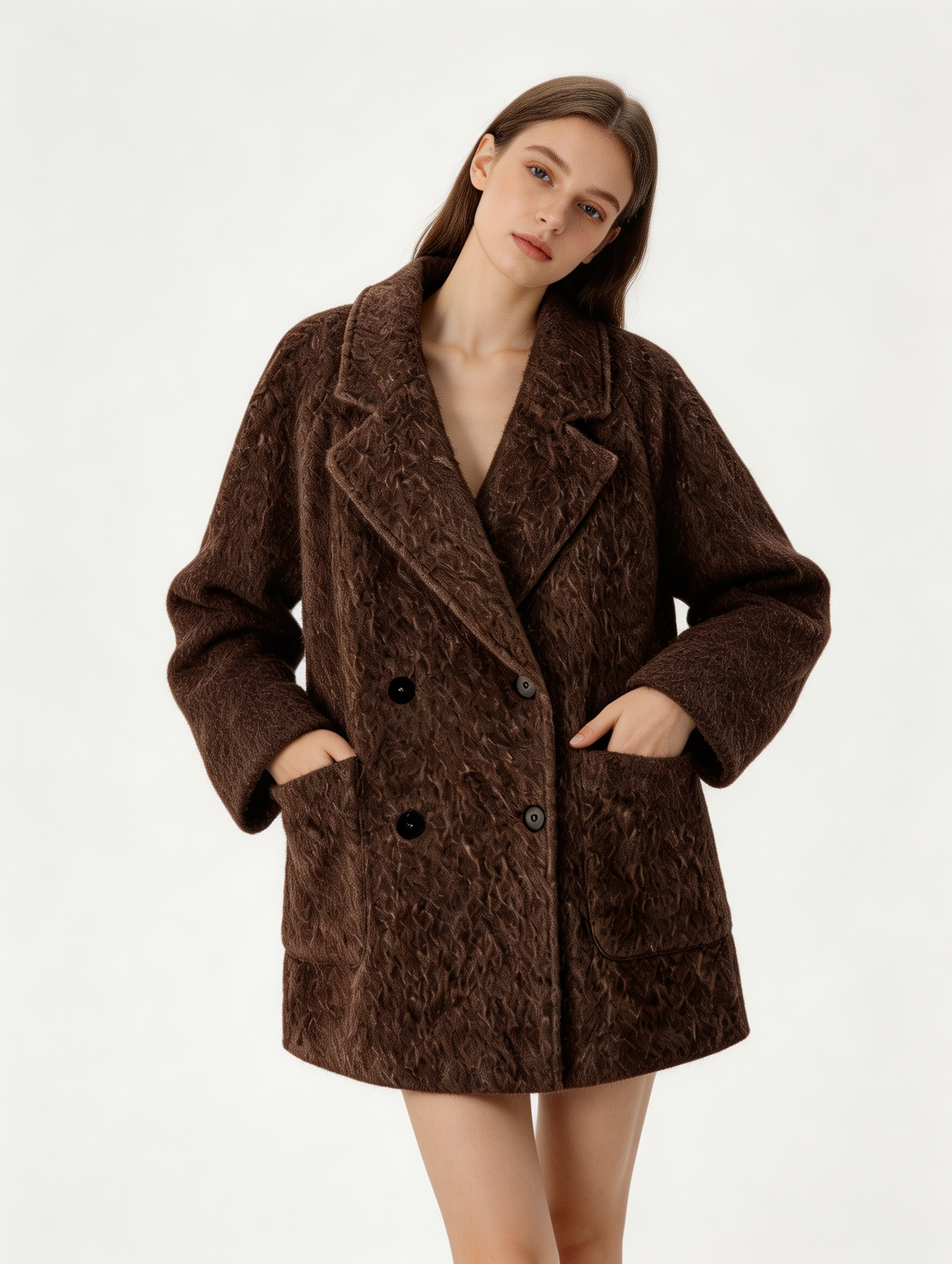 Premium 100% Cashmere Double Breasted Mid-Length Coat | Modern Outerwear | CEID Fashion - Luxury Cashmere Outerwear by CEID - Image 11