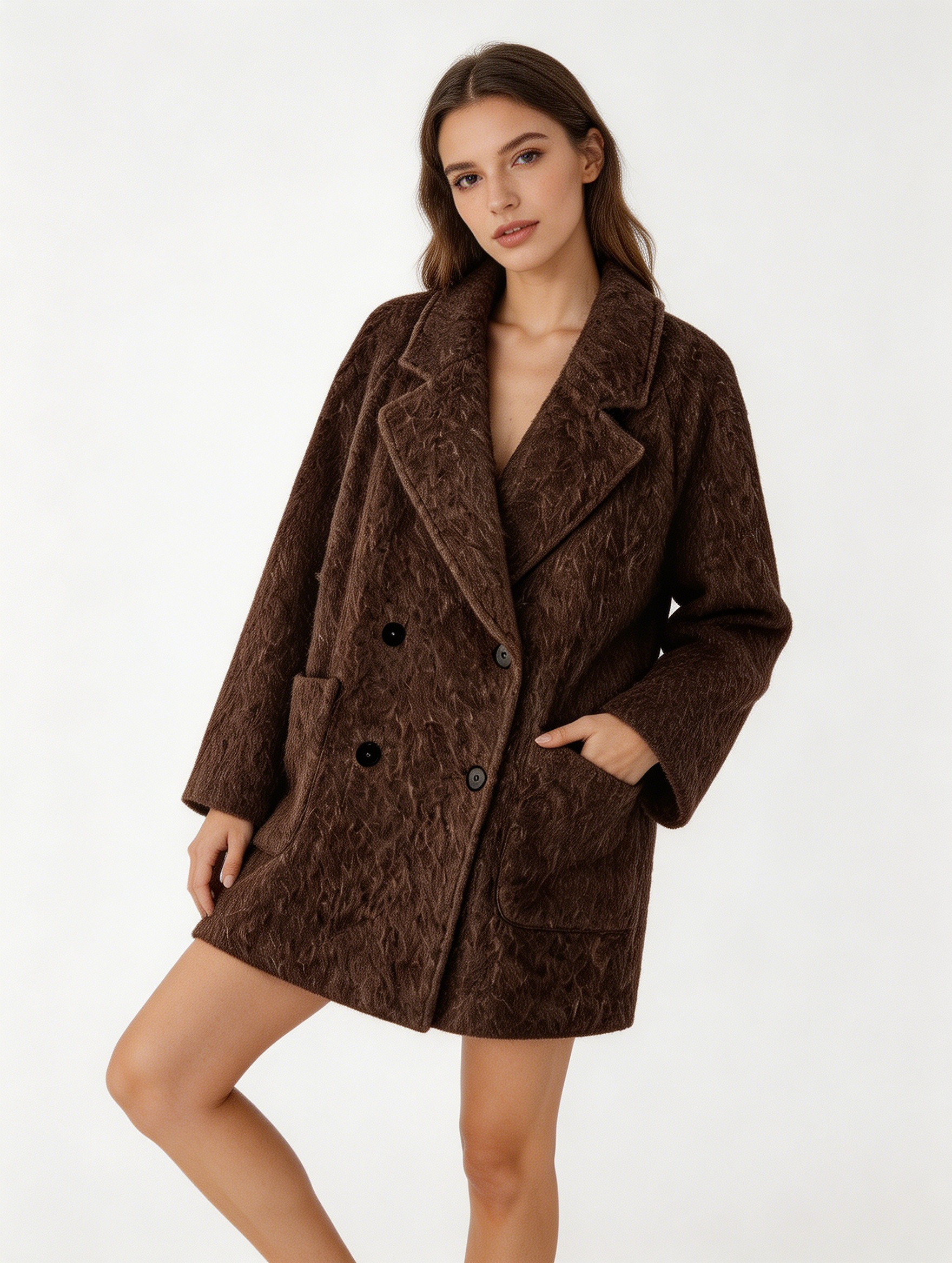 Premium 100% Cashmere Double Breasted Mid-Length Coat | Modern Outerwear | CEID Fashion - Luxury Cashmere Outerwear by CEID - Image 13