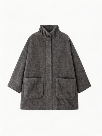 100% Cashmere Stand-Up Collar Mid-Length Coat | Premium Cashmere | Luxury Coat | CEID Fashion - Luxury Cashmere Outerwear by CEID - Image 1