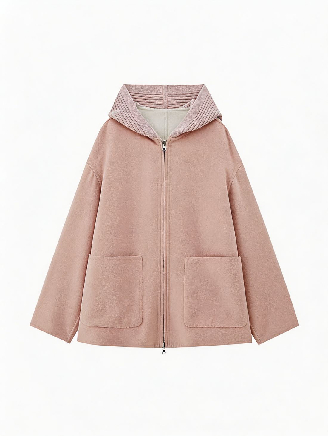 Reversible Wool Zip Coat with Knitted Hood | Premium Wool | Luxury Coat | Cashmere Knitwear | CEID Fashion - Luxury Cashmere Outerwear by CEID - Image 1