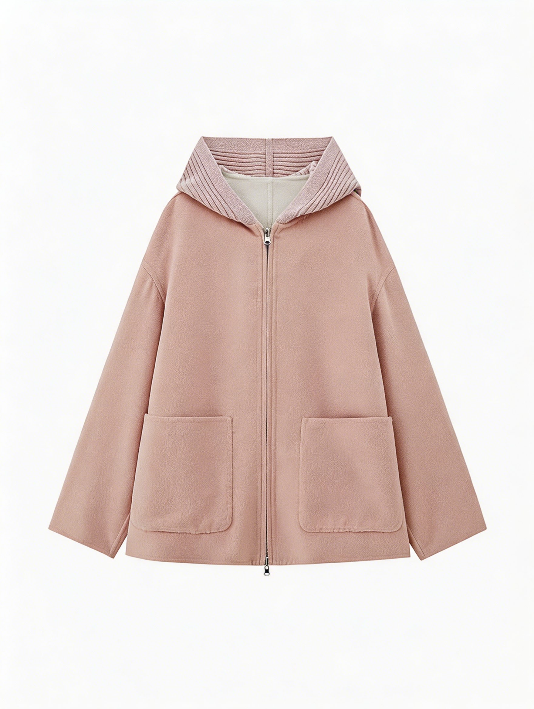 Reversible Wool Zip Coat with Knitted Hood | Premium Wool | Luxury Coat | Cashmere Knitwear | CEID Fashion - Luxury Cashmere Outerwear by CEID - Image 1