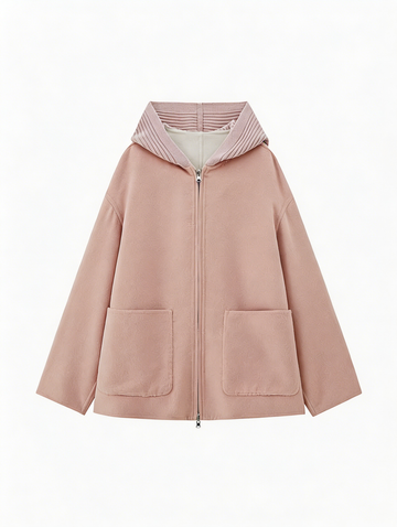 Reversible Wool Zip Coat with Knitted Hood | Premium Wool | Luxury Coat | Cashmere Knitwear | CEID Fashion - Luxury Cashmere Outerwear by CEID - Image 1