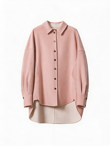 Wool Silk Blend Single-Breasted Collared Coat | Premium Wool | Luxury Coat | CEID Fashion - Luxury Wool Outerwear by CEID - Image 1