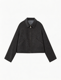 Wool Silk Blend Retro Cropped Coat | Premium Wool | Luxury Coat | CEID Fashion - Luxury Wool Outerwear by CEID - Image 1