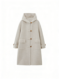 Single Breasted Hooded Long Wool Blend Coat | Premium Wool | Luxury Coat | CEID Fashion - Luxury Wool Outerwear by CEID - Image 1