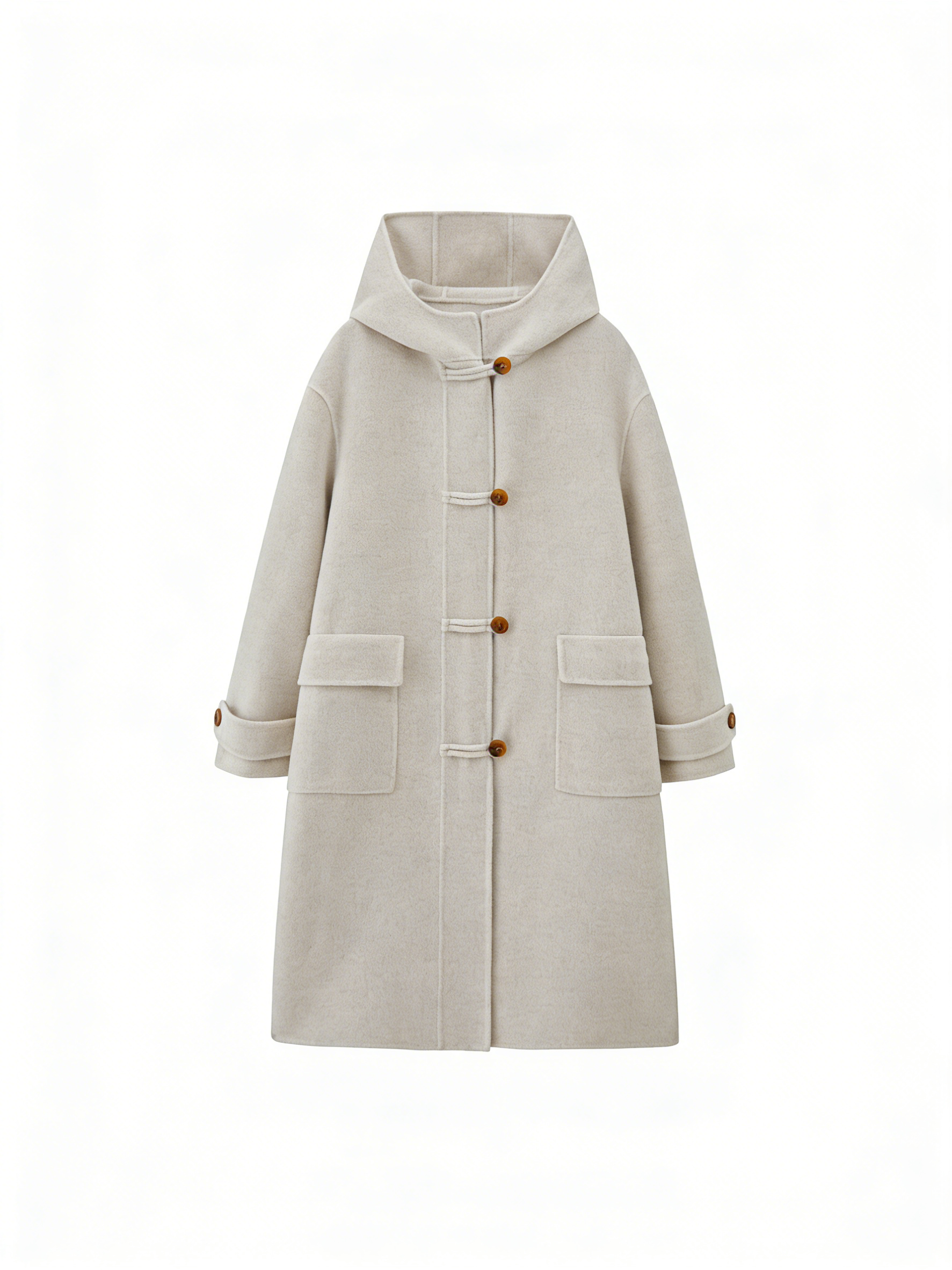 Single Breasted Hooded Long Wool Blend Coat | Premium Wool | Luxury Coat | CEID Fashion - Luxury Wool Outerwear by CEID - Image 1