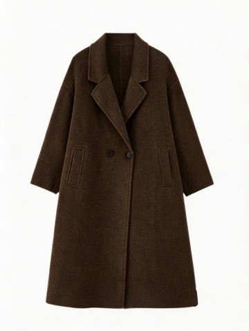 Suit Collar Long Wool Camel Hair Coat | Premium Wool | Luxury Coat | CEID Fashion - Luxury Wool Outerwear by CEID - Image 1