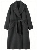 Suit Collar 100% Cashmere Long Coat | Premium Cashmere | Luxury Coat | CEID Fashion - Luxury Cashmere Outerwear by CEID - Image 1