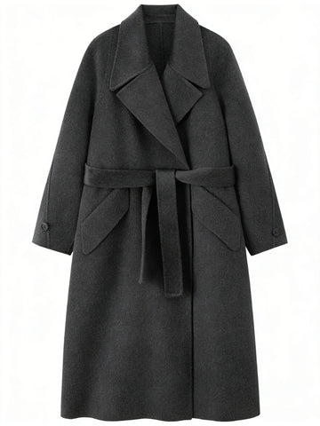 Suit Collar 100% Cashmere Long Coat | Premium Cashmere | Luxury Coat | CEID Fashion - Luxury Cashmere Outerwear by CEID - Image 1