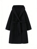 Premium 100% Cashmere Hooded Short Coat with Drawstring | Casual Outerwear | CEID Fashion - Luxury Cashmere Outerwear by CEID - Image 1