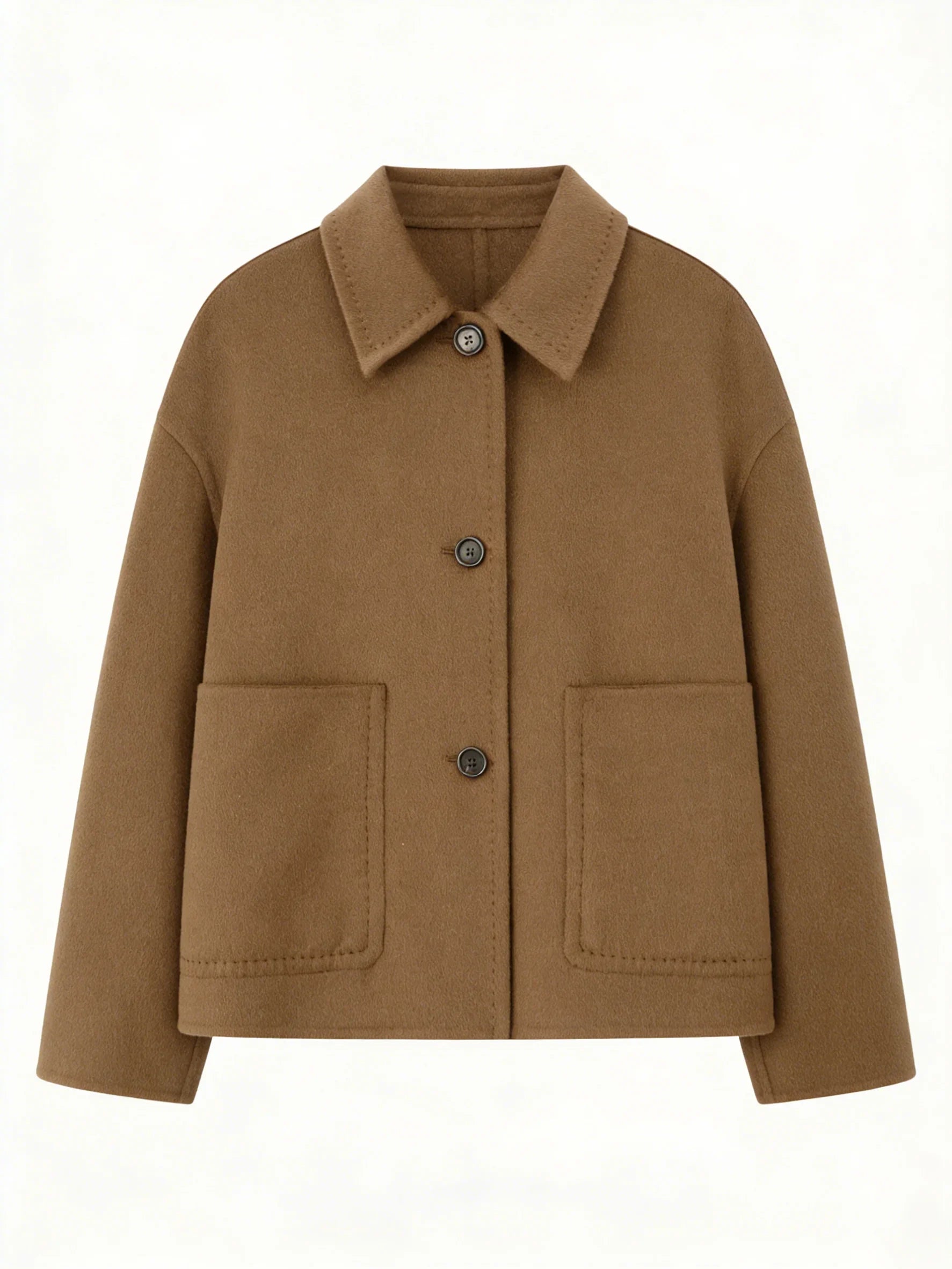 Simple Luxury Small Lapel Short Cashmere Coat | Premium Cashmere | Luxury Coat | Luxury Outerwear | CEID Fashion - Luxury Cashmere Outerwear by CEID - Image 1