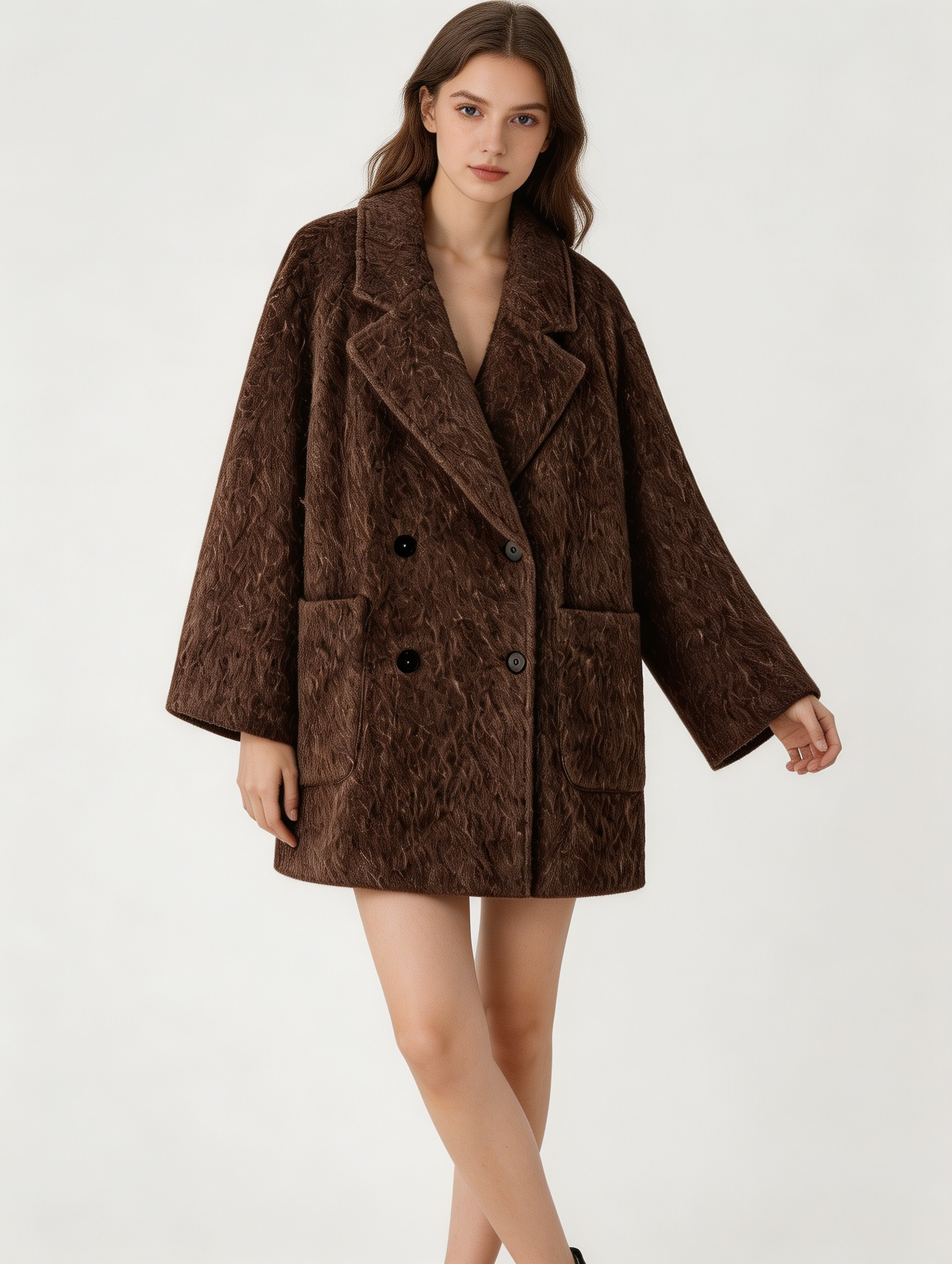 Premium 100% Cashmere Double Breasted Mid-Length Coat | Modern Outerwear | CEID Fashion - Luxury Cashmere Outerwear by CEID - Image 10