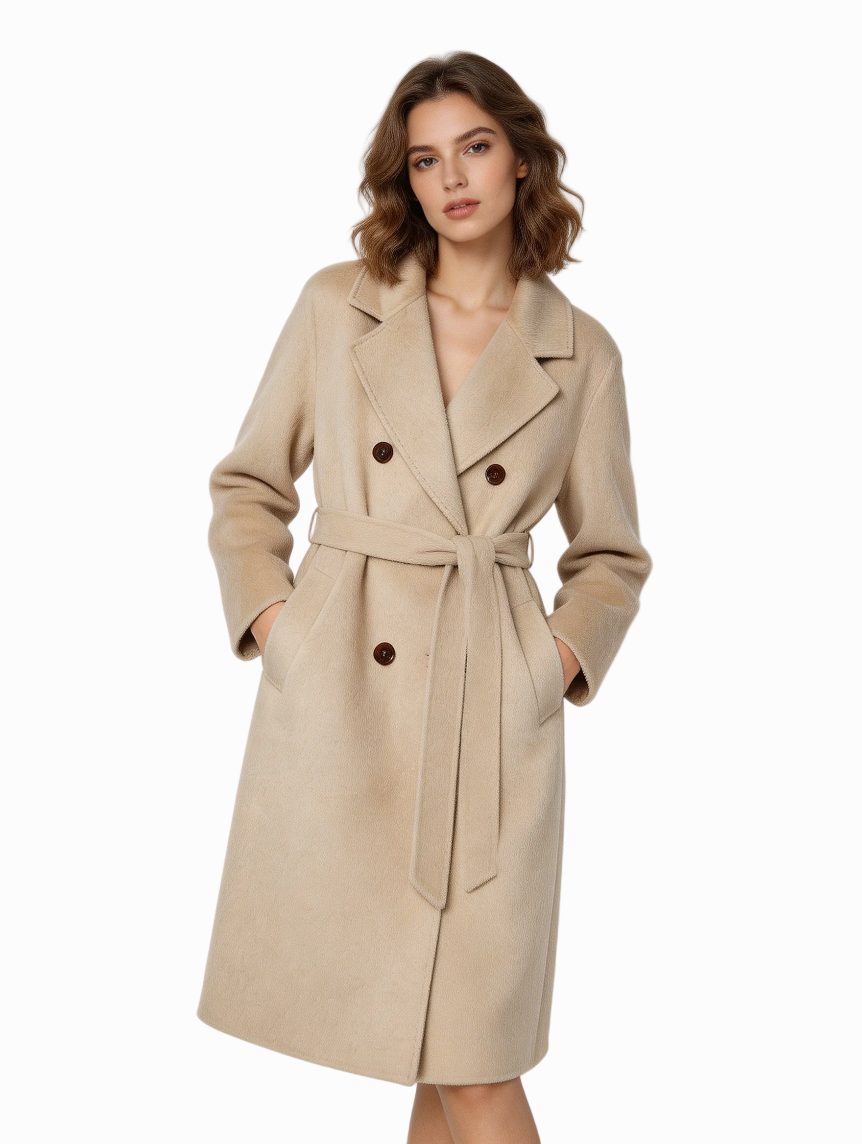 Luxury 100% Camel Hair Double-Breasted Cashmere Coat | Premium Outerwear | CEID Fashion - Luxury Cashmere Outerwear by CEID - Image 2