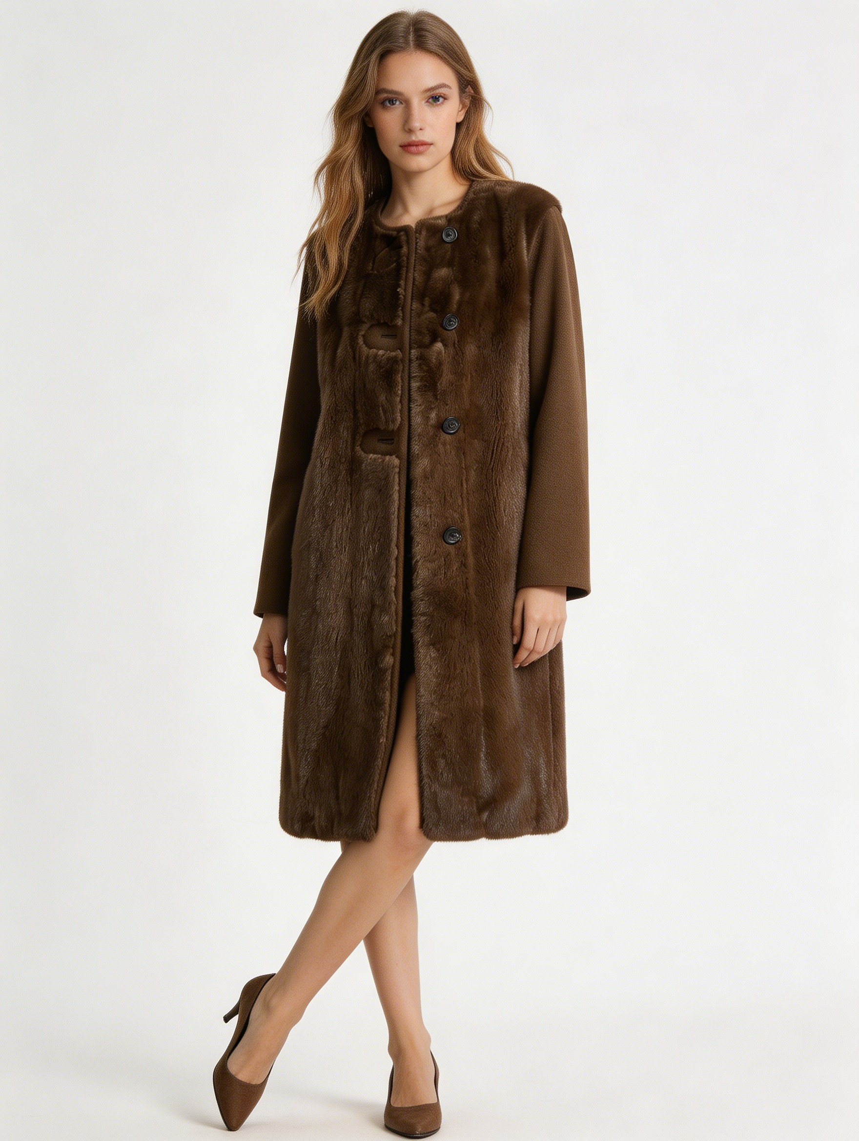 Round Neck Long Mink Cashmere Coat | Premium Cashmere | Luxury Coat | CEID Fashion - Luxury Cashmere Outerwear by CEID - Image 7
