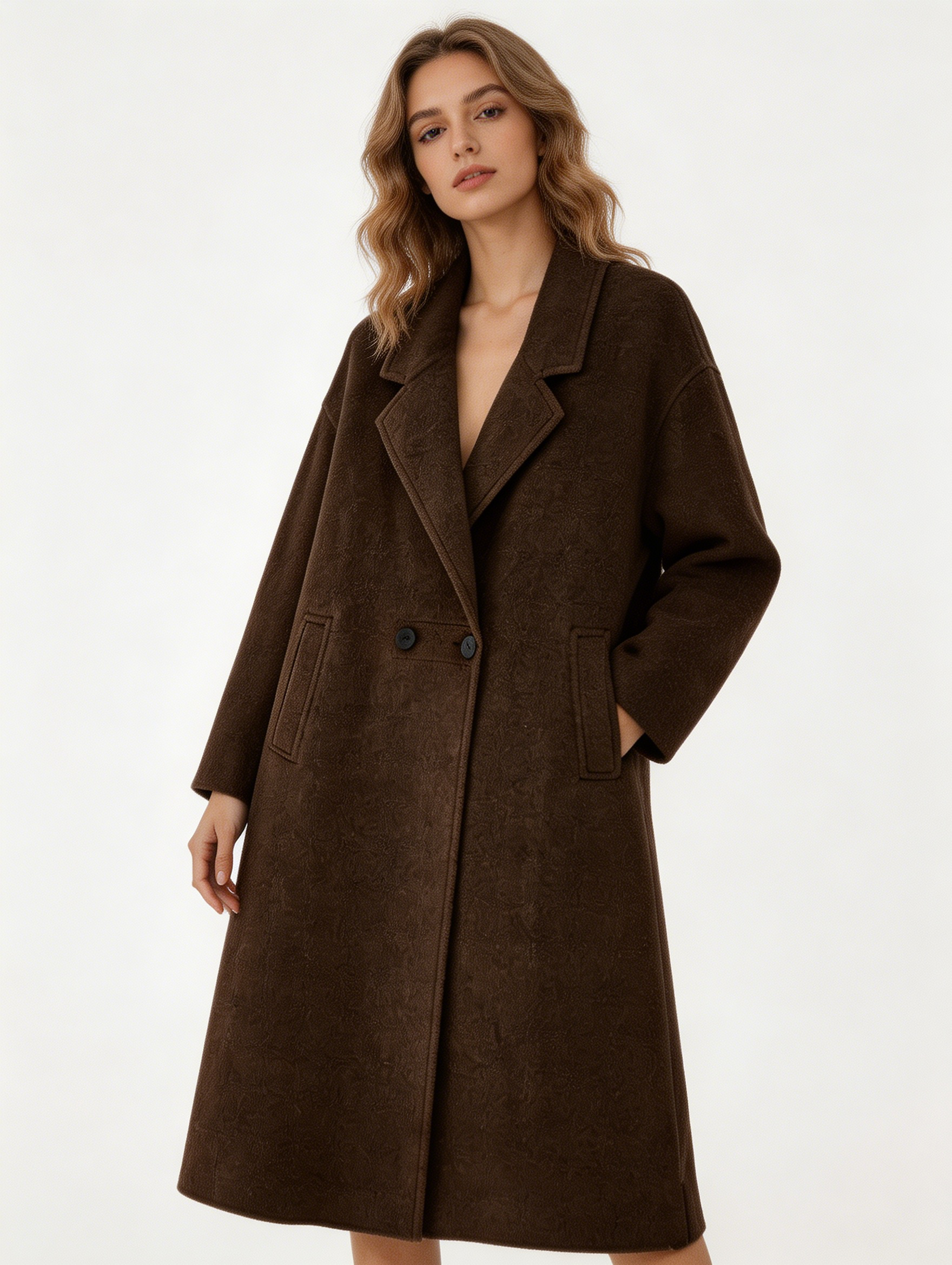 Suit Collar Long Wool Camel Hair Coat | Premium Wool | Luxury Coat | CEID Fashion - Luxury Wool Outerwear by CEID - Image 3