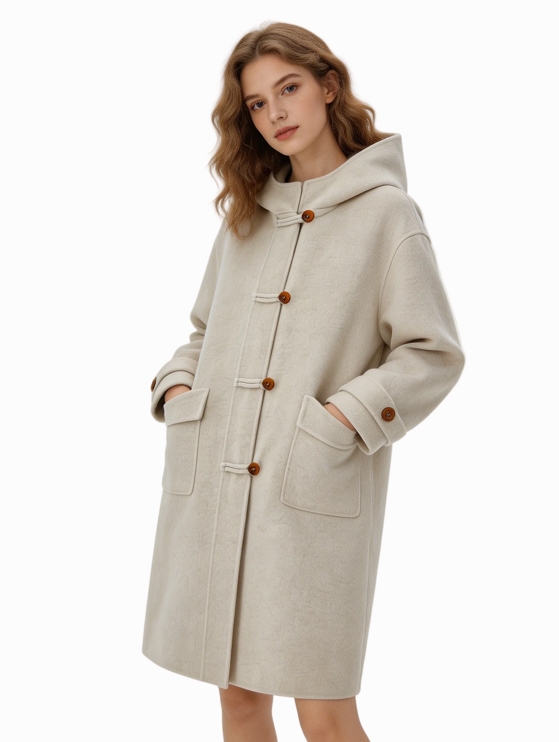 Single Breasted Hooded Long Wool Blend Coat | Premium Wool | Luxury Coat | CEID Fashion - Luxury Wool Outerwear by CEID - Image 1