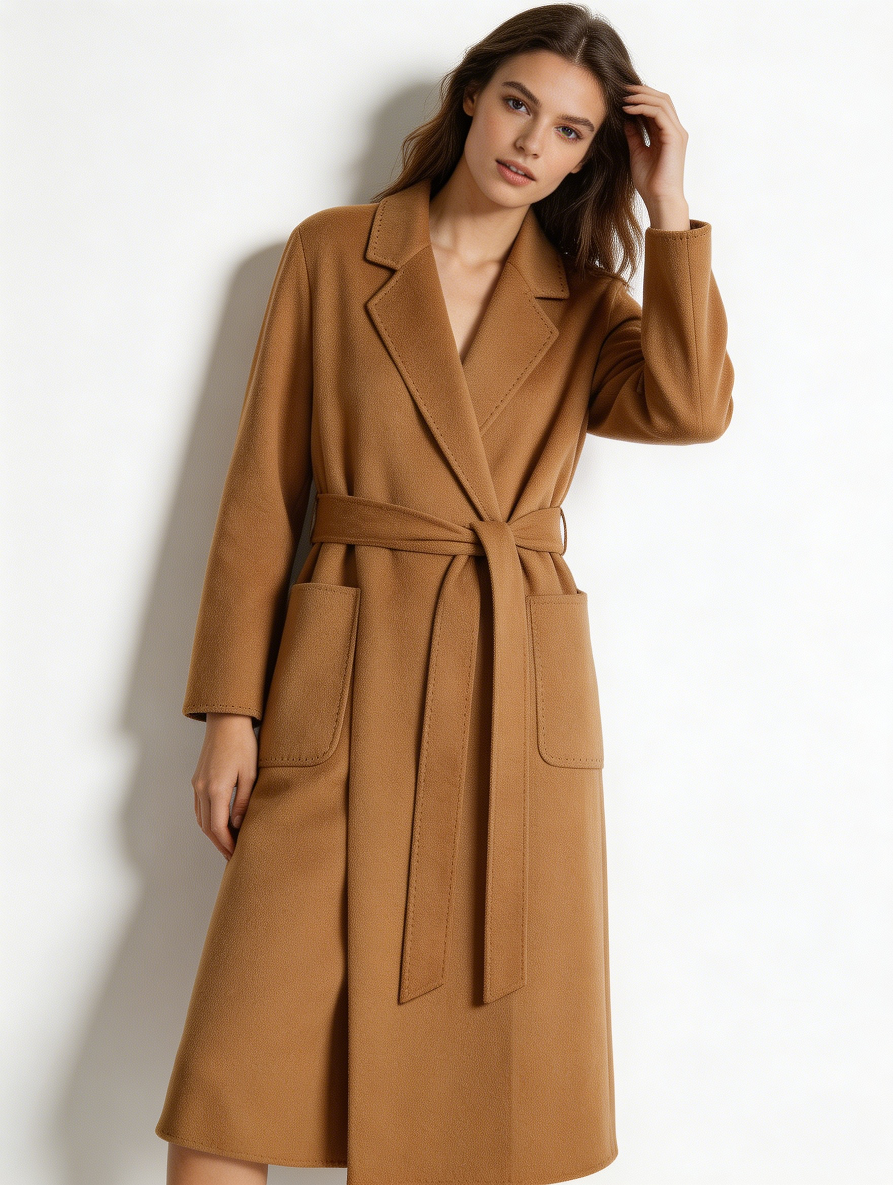 Luxury 100% Cashmere Bathrobe Style Long Coat | Elegant Wrap Outerwear - Luxury Cashmere Outerwear by CEID - Image 18