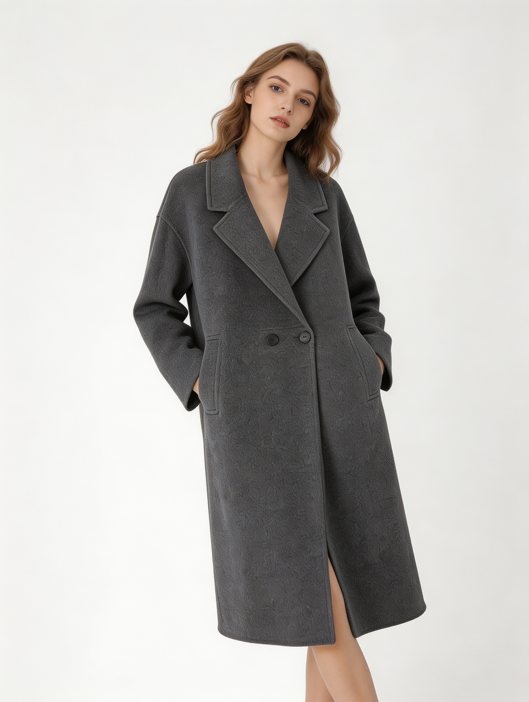 Suit Collar Long Wool Camel Hair Blend Coat | Premium Wool | Luxury Coat | CEID Fashion - Luxury Wool Outerwear by CEID - Image 6